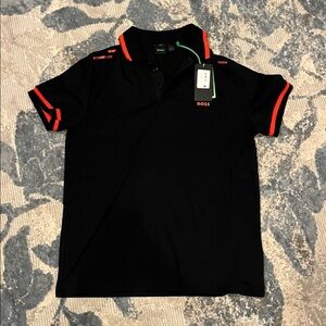 Boss Black Polo Shirt with orange Highlights